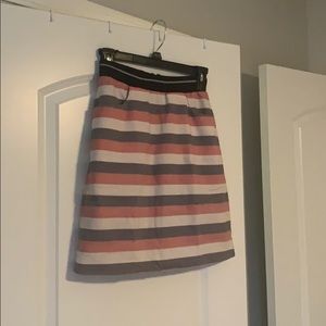 Striped skirt- black, red, white